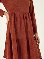 Castanho - Vestido Roman texturizado com babados - Imagem 5 de 5