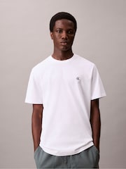 Calvin Klein White Embroidered Monogram Logo Relaxed T-Shirt - Image 1 of 6