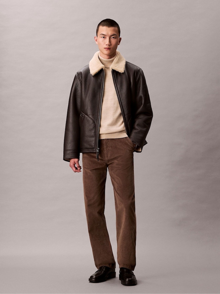 Calvin Klein Brown 90's Straight Corduroy Chino Trousers - Image 1 of 6 Calvin Klein Brown 90's Straight Corduroy Chino Trousers - Image 1 of 6