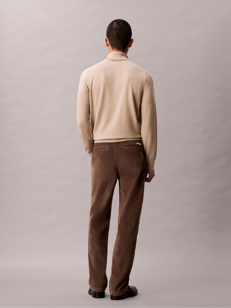 Calvin Klein Brown 90's Straight Corduroy Chino Trousers - Image 2 of 6 Calvin Klein Brown 90's Straight Corduroy Chino Trousers - Image 2 of 6