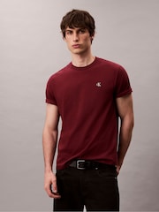Calvin Klein Red Embroidered Monogram Logo Relaxed T-Shirt - Image 1 of 6