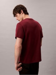 Calvin Klein Red Embroidered Monogram Logo Relaxed T-Shirt - Image 4 of 6