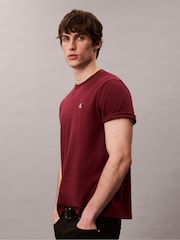 Calvin Klein Red Embroidered Monogram Logo Relaxed T-Shirt - Image 5 of 6