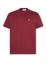Calvin Klein Red Embroidered Monogram Logo Relaxed T-Shirt - Image 6 of 6