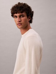 Calvin Klein White Merino Wool Classic Sweater - Image 3 of 4