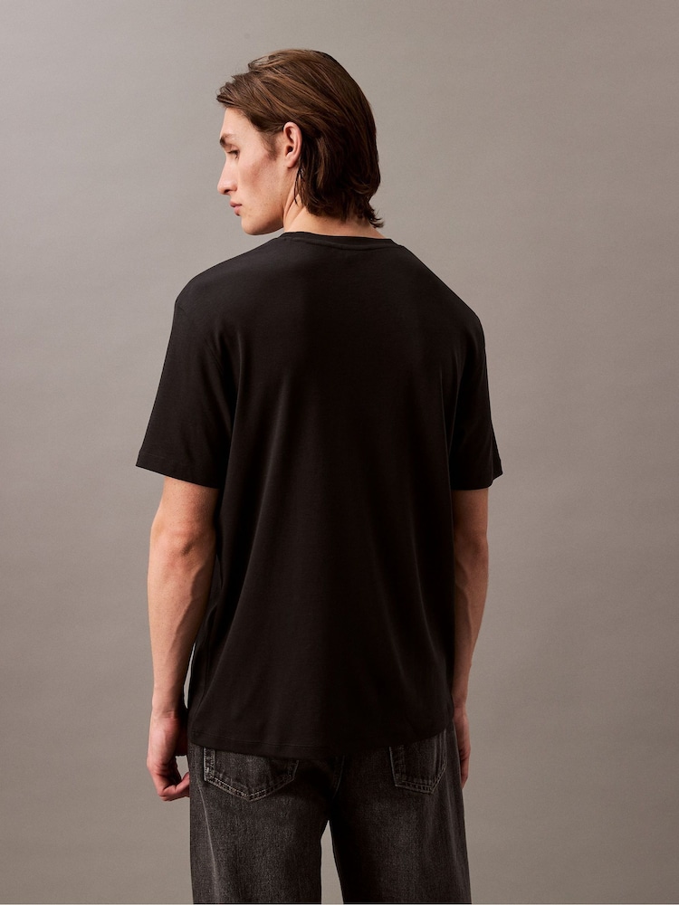 Calvin Klein Black Cotton T-Shirt - Image 2 of 6 Calvin Klein Black Cotton T-Shirt - Image 2 of 6