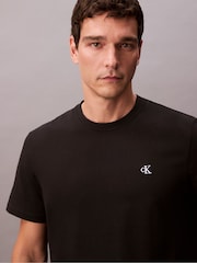 Calvin Klein Black Embroidered Monogram Logo Relaxed T-Shirt - Image 3 of 6