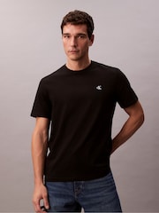 Calvin Klein Black Embroidered Monogram Logo Relaxed T-Shirt - Image 4 of 6
