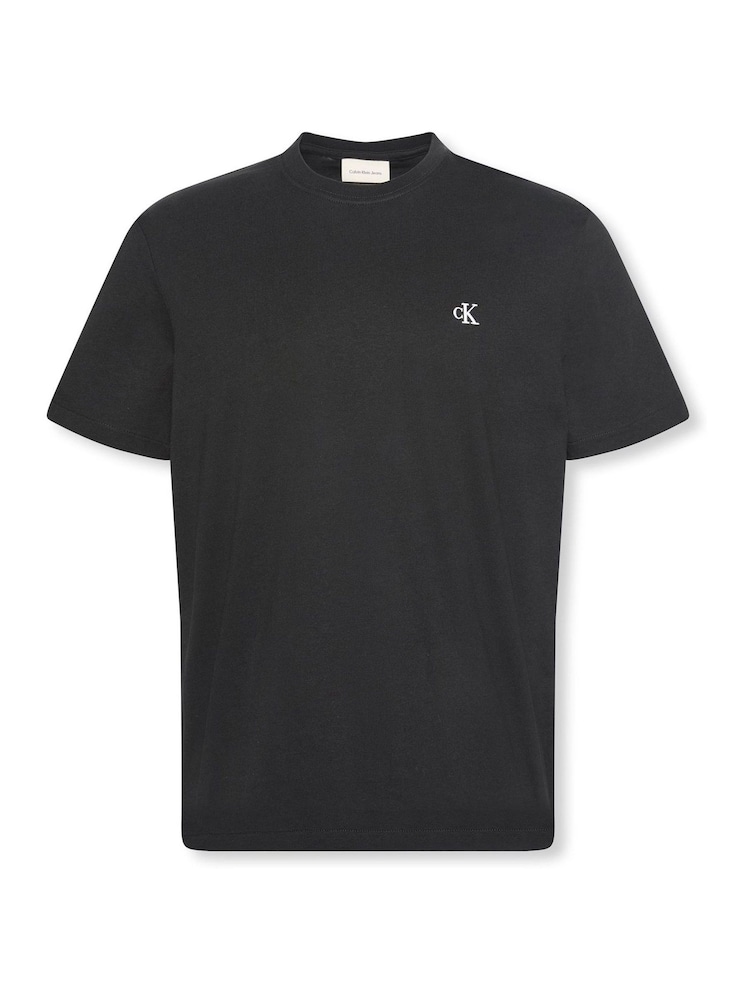 Calvin Klein Black Embroidered Monogram Logo Relaxed T-Shirt - Image 6 of 6