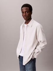 Calvin Klein Blue Melange Flannel Relaxed Button-Down Shirt - Image 1 of 6