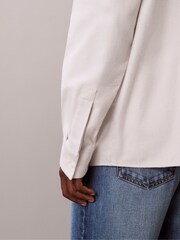 Calvin Klein Blue Melange Flannel Relaxed Button-Down Shirt - Image 6 of 6
