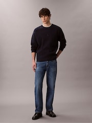 Calvin Klein Blue Embossed Monogram Logo Relaxed Sweater - Image 3 of 6