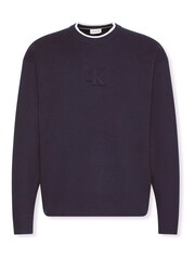 Calvin Klein Blue Embossed Monogram Logo Relaxed Sweater - Image 6 of 6