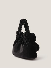 Monsoon Black Pearl Bow Velvet Bag - Image 2 of 2