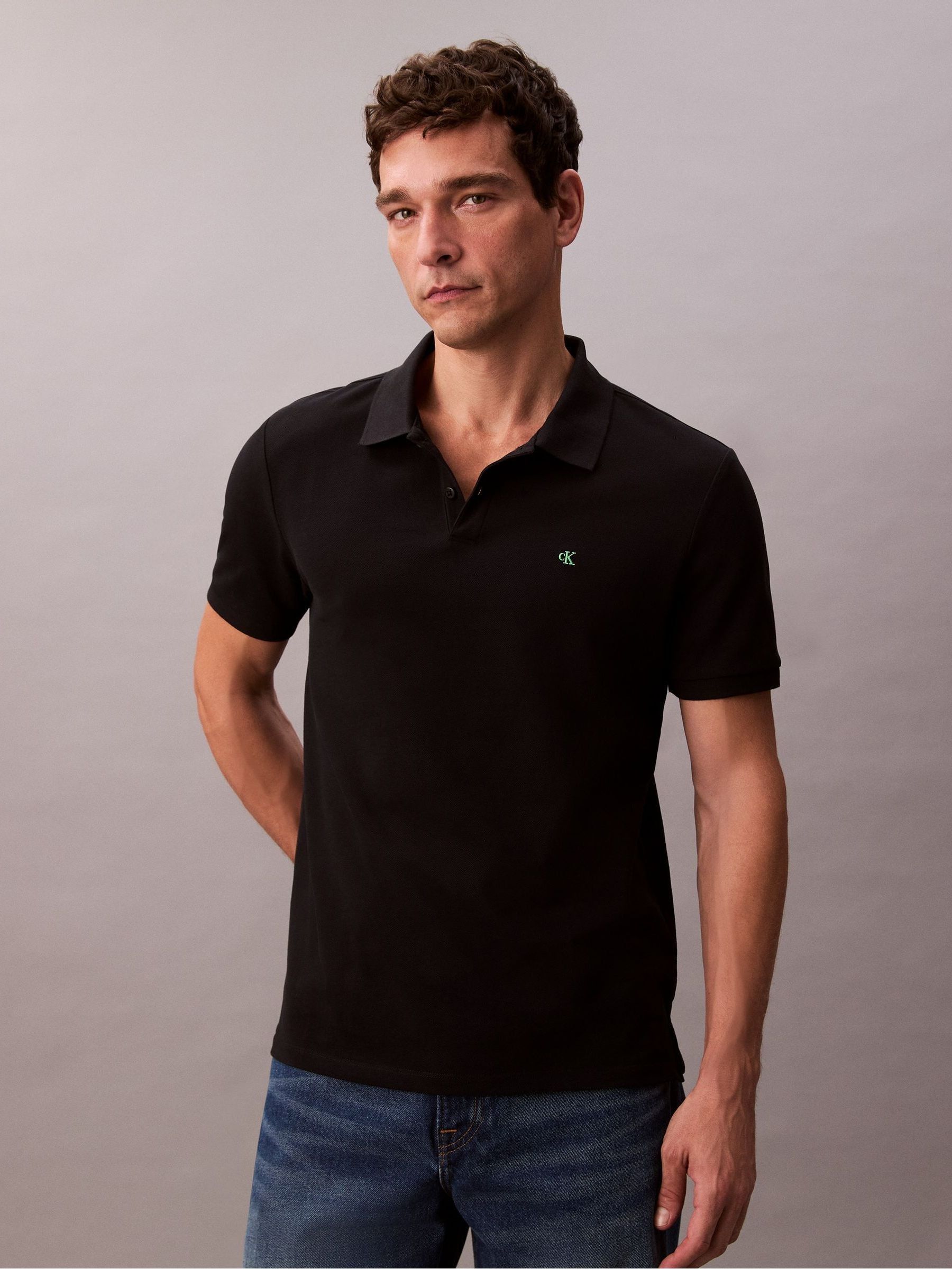 Calvin Klein Jeans Men's Black Ckj Pique Short-Sleeve Polo Shirt in Size XL, Sports Direct - Image 4