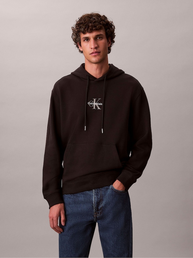 Calvin Klein Black Monogram Hoodie - Image 1 of 6 Calvin Klein Black Monogram Hoodie - Image 1 of 6