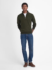 Barbour® Green Essential Lambswool Half Zip Jumper - Image 3 of 7