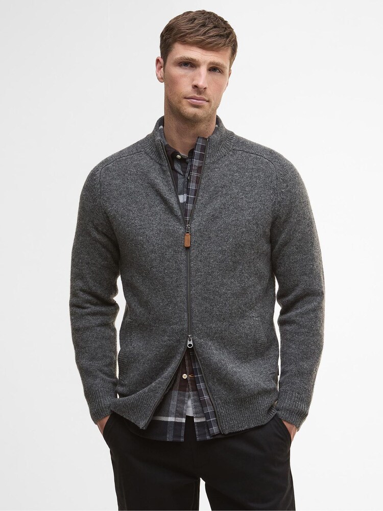 Barbour® Grey Talder Half Zip Jumper - Image 1 of 6 Barbour® Grey Talder Half Zip Jumper - Image 1 of 6