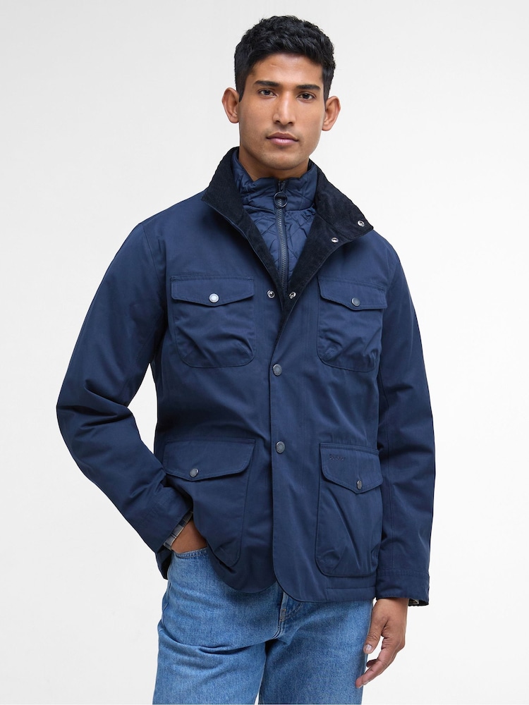 Barbour® Blue Ogston Jacket - Image 1 of 9 Barbour® Blue Ogston Jacket - Image 1 of 9