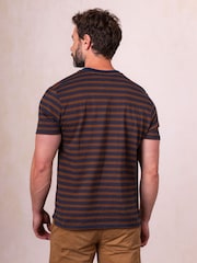 Lakeland Clothing Blue Striped Cotton T-Shirt - Image 2 of 4