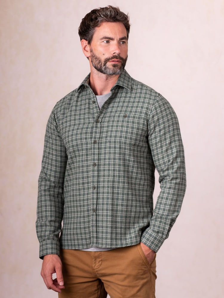 Lakeland Clothing Green Keswick Flannel Check Shirt - Image 1 of 5 Lakeland Clothing Green Keswick Flannel Check Shirt - Image 1 of 5