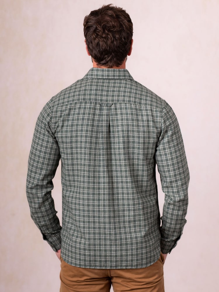 Lakeland Clothing Green Keswick Flannel Check Shirt - Image 2 of 5 Lakeland Clothing Green Keswick Flannel Check Shirt - Image 2 of 5