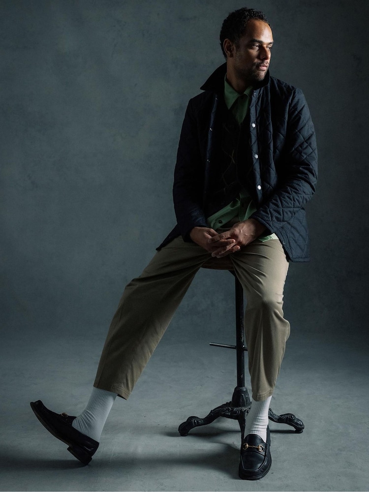 Barbour® Blue Check Liddesda Dark Coat - Image 2 of 10 Barbour® Blue Check Liddesda Dark Coat - Image 2 of 10