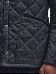 Barbour® Blue Check Liddesda Dark Coat - Image 8 of 10