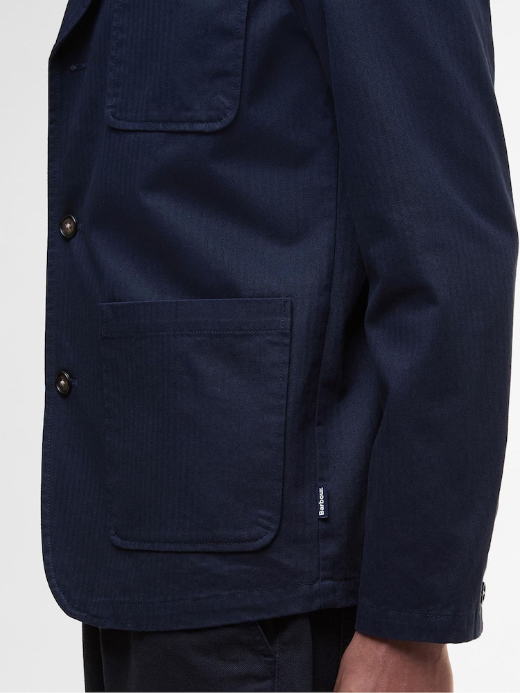 Barbour® Navy Bayview Overshirt - Image 2 of 7 Barbour® Navy Bayview Overshirt - Image 2 of 7