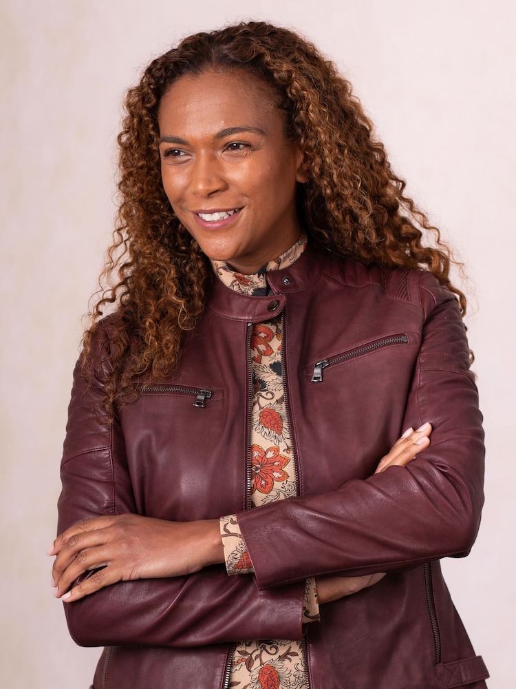 Lakeland Leather Red Buttermere Racer Jacket - Image 2 of 7 Lakeland Leather Red Buttermere Racer Jacket - Image 2 of 7
