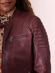 Lakeland Leather Red Buttermere Racer Jacket - Image 6 of 7