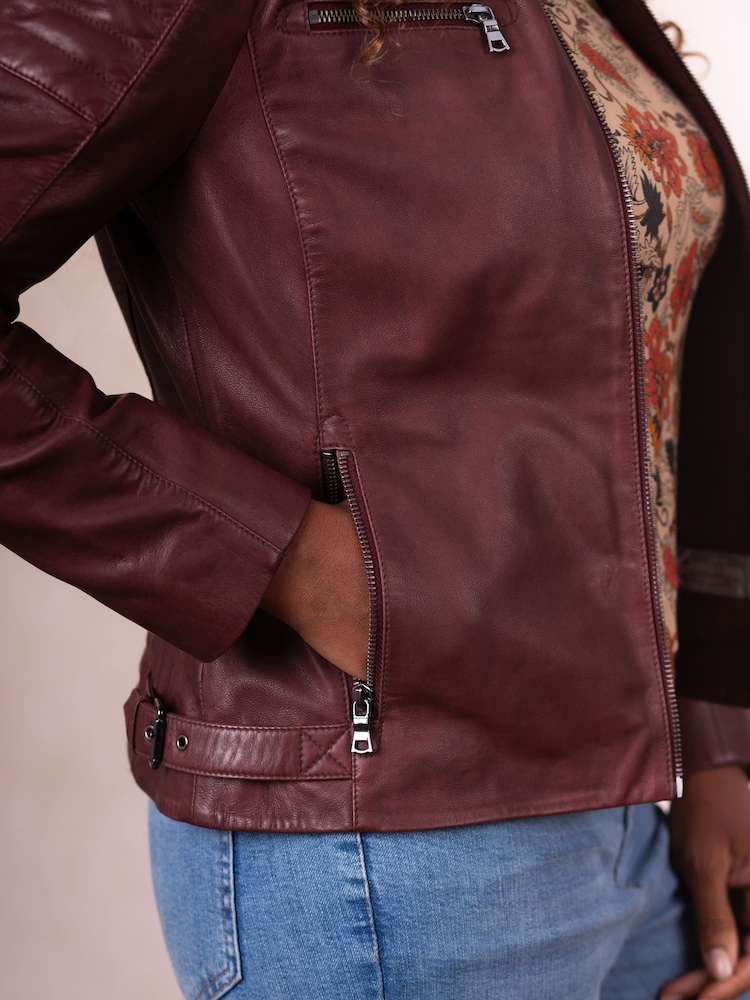 Lakeland Leather Red Buttermere Racer Jacket - Image 7 of 7 Lakeland Leather Red Buttermere Racer Jacket - Image 7 of 7
