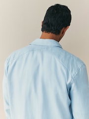 Nothing Ordinary Blue Pure Linen Long Sleeve Shirt - Image 5 of 8