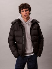 Calvin Klein Black Hooded Down Puffer Jacket - Image 1 of 6