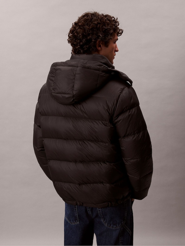 Calvin Klein Black Hooded Down Puffer Jacket - Image 2 of 6 Calvin Klein Black Hooded Down Puffer Jacket - Image 2 of 6