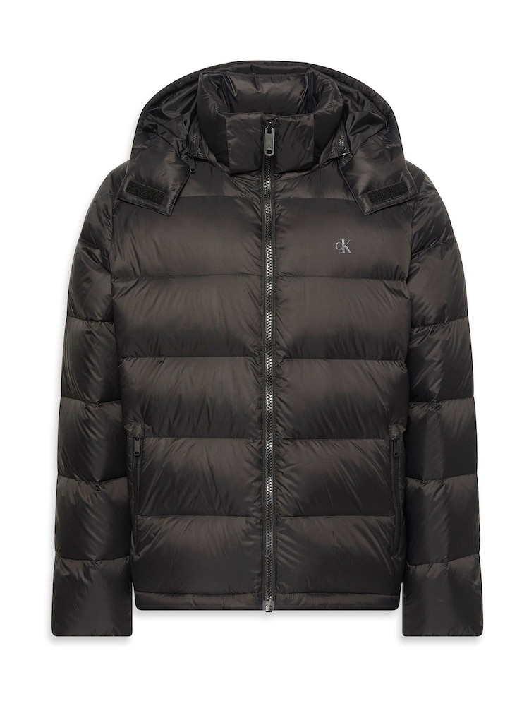 Calvin Klein Black Hooded Down Puffer Jacket - Image 6 of 6 Calvin Klein Black Hooded Down Puffer Jacket - Image 6 of 6