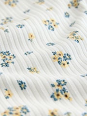 Ecru Ditsy Floral Frill Ribbed Vest (3-16yrs) - Image 7 of 8