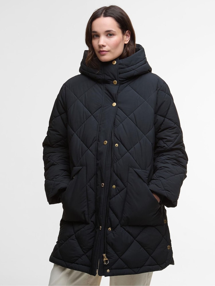 Barbour® Black Kailyn Puffer Coat - Image 1 of 8 Barbour® Black Kailyn Puffer Coat - Image 1 of 8
