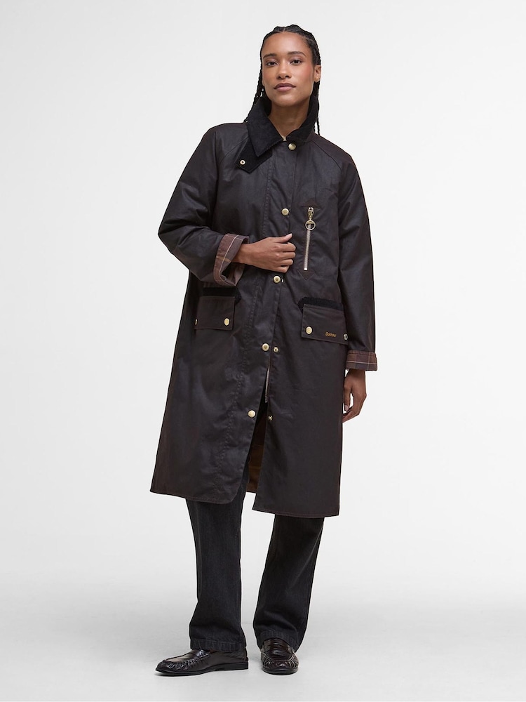 Barbour® Brown Evette Wax Rustic Coat - Image 1 of 10 Barbour® Brown Evette Wax Rustic Coat - Image 1 of 10