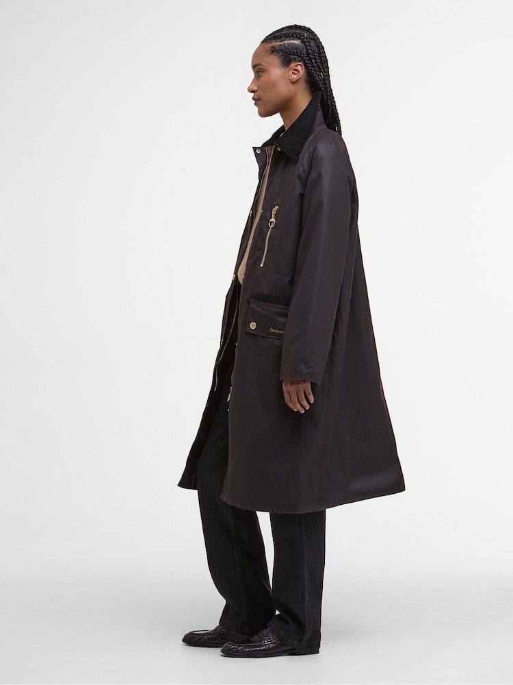 Barbour® Brown Evette Wax Rustic Coat - Image 2 of 10 Barbour® Brown Evette Wax Rustic Coat - Image 2 of 10
