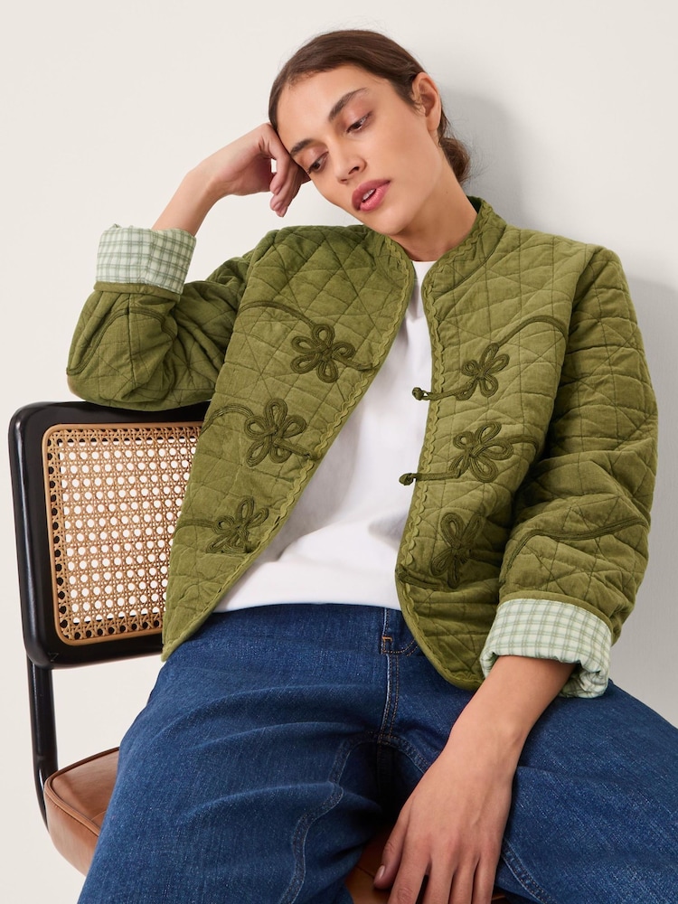 Monsoon Green Gaia Quilted Corduroy Jacket - Image 1 of 5 Monsoon Green Gaia Quilted Corduroy Jacket - Image 1 of 5