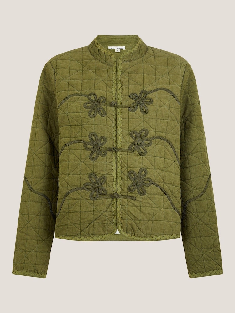 Monsoon Green Gaia Quilted Corduroy Jacket - Image 5 of 5 Monsoon Green Gaia Quilted Corduroy Jacket - Image 5 of 5