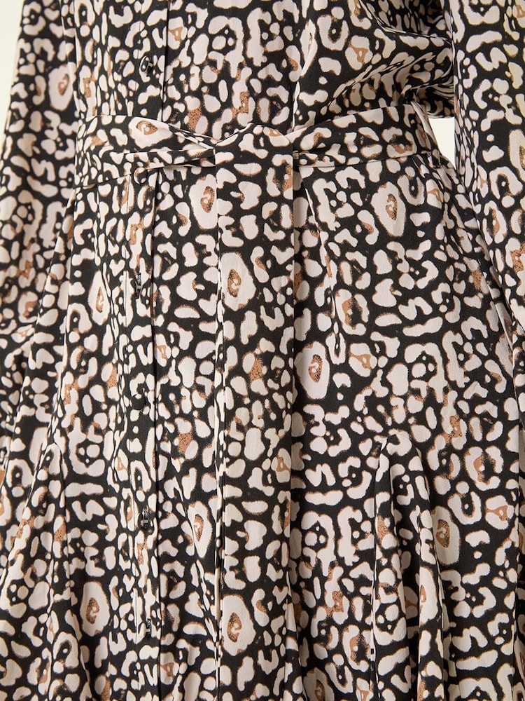 Roman Blue Petite Animal Print Shirt Dress - Image 5 of 5 Roman Blue Petite Animal Print Shirt Dress - Image 5 of 5