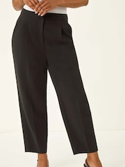 Roman Black Petite Ankle Grazer Smart Stretch Trousers - Image 4 of 5