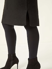 Roman Black Petite Knitted Pintuck Shift Dress - Image 5 of 5
