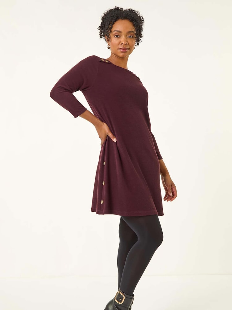 Roman Red Petite Buttoned Stretch Dress - Image 2 of 5
