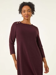 Roman Red Petite Buttoned Stretch Dress - Image 4 of 5