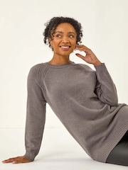 Cinza - Roman Petite Longline Knit Jumper - Imagem 1 de 5