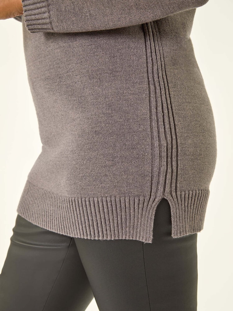 Cinza - Roman Petite Longline Knit Jumper - Imagem 5 de 5