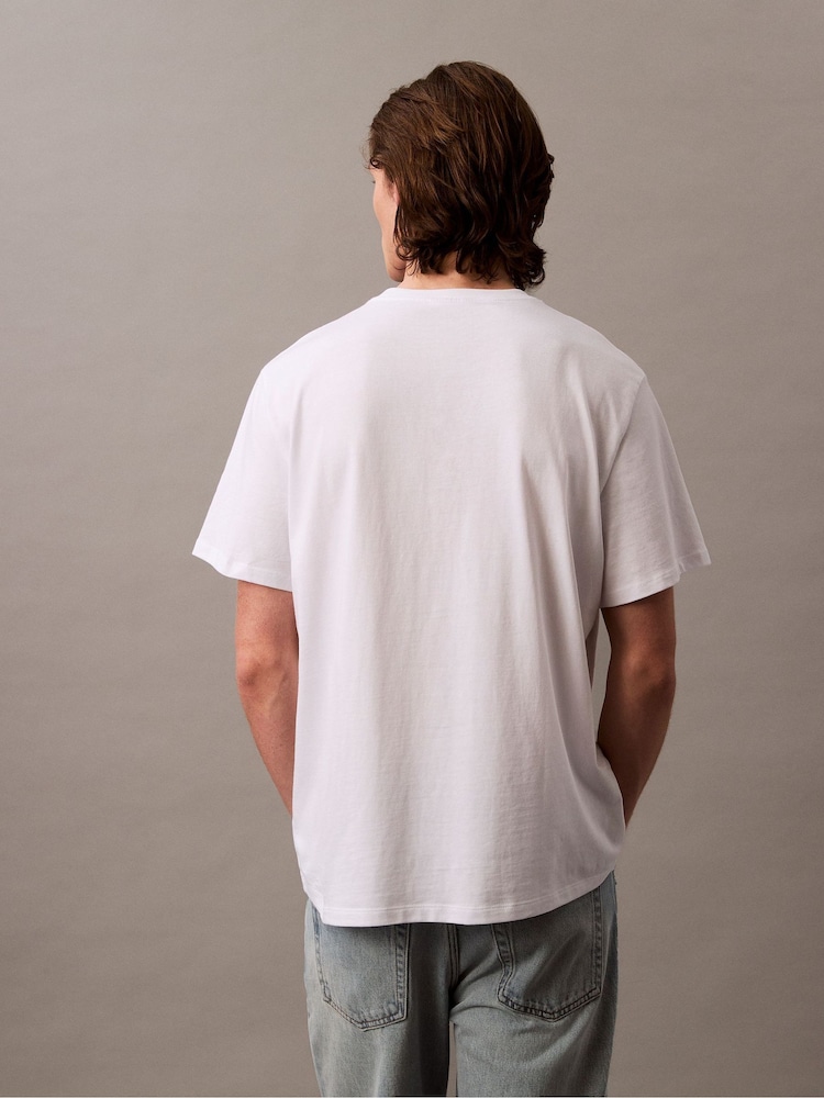 Calvin Klein White Monogram Logo T-Shirt - Image 4 of 4 Calvin Klein White Monogram Logo T-Shirt - Image 4 of 4